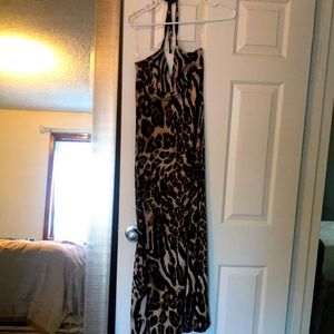Cheetah maxi halter dress